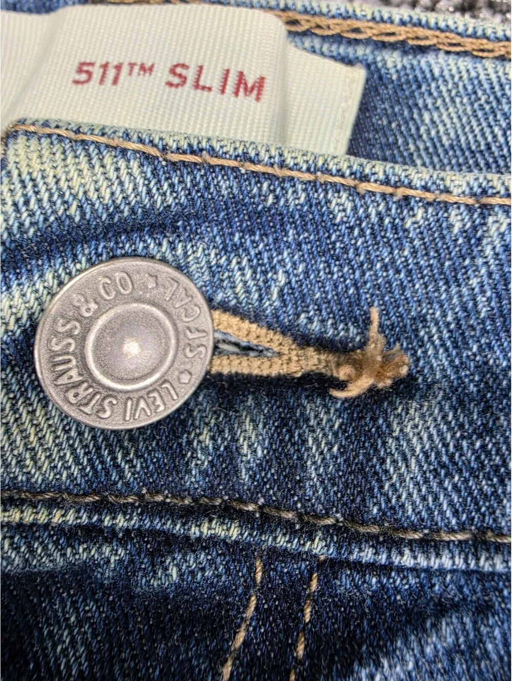 Levi's 511 Slim Fit Light Wash Blue Stretch Denim Jeans 5-Pocket Reg 10